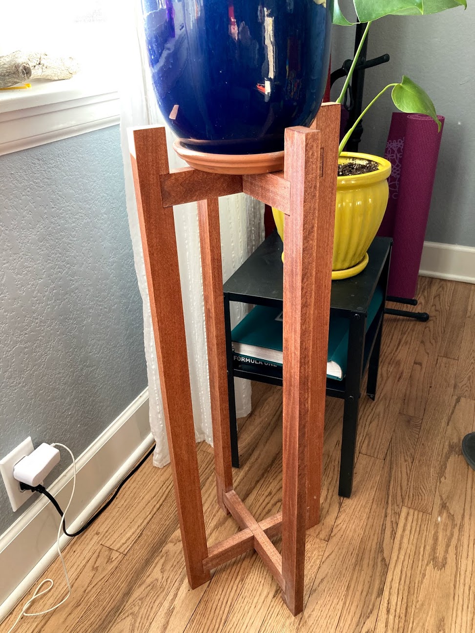 wooden plant stand